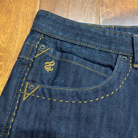 Rocawear Vintage Y2K Baggy Grunge Skater Embroidered Dark Denim Jeans 40 x 34 - Picture 3 of 10